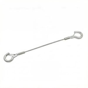 Ø 2.0mm Stainless Steel Wire Rope Sling with Spring Loaded Hooks – Industrial Safety Tracers for Construction, Machinery, Automotive, Marine, Electrical & Utility Securing Applications