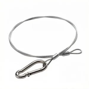 Ø 2.0mm Steel Wire Rope Sling with Loop End & Snap Hook – Multi-Purpose Safety Lanyard for Construction, Industrial Rigging, Lighting Hanging, Marine, Automotive & General Securing Applications