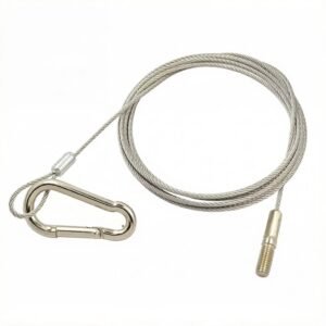 2.5mm Custom Steel Wire Rope Assemblies with M8 Threaded Studs – Heavy-Duty Safety Cables for Construction, Industrial Rigging, Machinery, Marine, Lighting Suspension & Architectural Hardware Applications