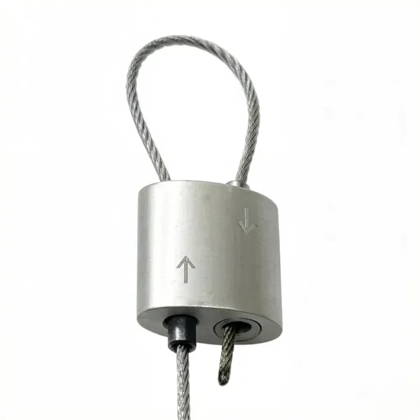 Aluminum Looping Cable Gripper Installed on T‑Bar Ceiling Grid, Dual Wire Clamp for Drop Ceiling LED Panel Light