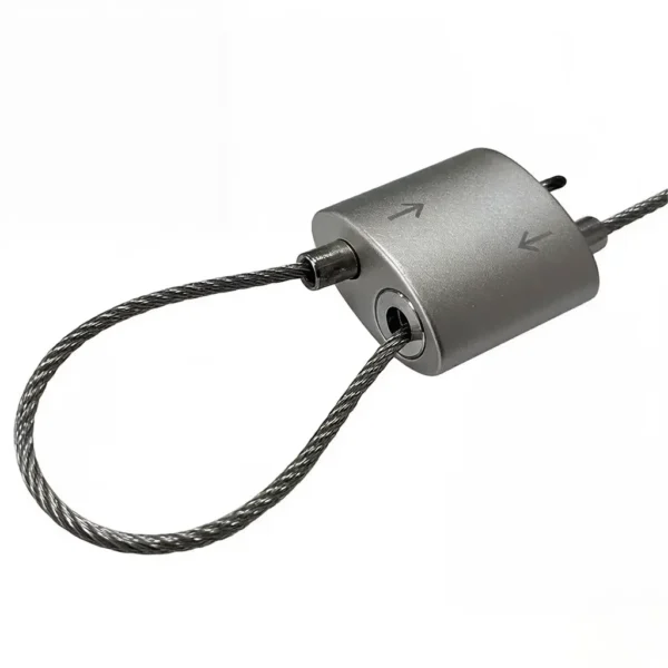 Aluminum Looping Cable Gripper Dual Wire Clamp, Heavy Duty Lock for Office Pendant & Linear LED Light 1.5mm Steel Rope