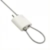 White Aluminum Dual Wire Loop Cable Gripper, adjustable self-locking structure for billboard, poster, exhibition display and versatile ceiling suspension applications