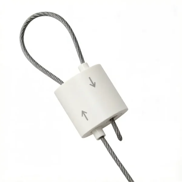 High load white aluminum looping cable gripper dual‑direction self‑locking fastener for billboard hanging projects