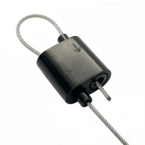 Delicate 20×18×10MM Two‑Way Black Loop Cable Gripper Locks, 1.5mm Wire Fixing Fastener for Lighting Pendant Light LED Lamp Hanging System