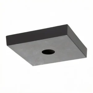 Commercial Grade Square Cast Iron Canopy 5 Inch Gloss Black No Bar Holes For Hospitality Lighting Projects