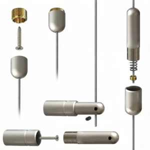 Retail Advertising Cable Display System, Sturdy Aluminium Wire Wall Mount Design