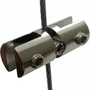 Double Sided Glass Clamp Cable Clip for Retail Window, Gallery, Office Signage Display