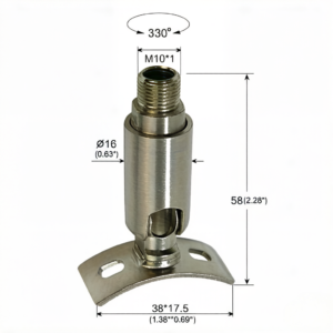 Universal Adjustable Brass Swivel Joint With Mounting Plate Hardware Parts for Indoor Lamp