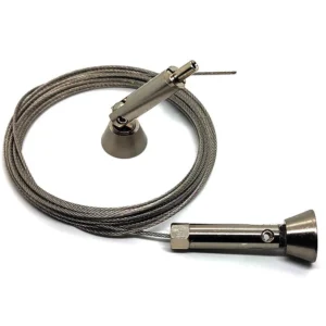 Adjustable Stainless Steel Suspension Cable Display System, Ceiling Accessories with Wall-to-Wall Fixings for Retail, Gallery & Office Signage