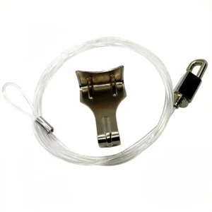 Transparent Nylon Cable Ceiling Hanging System, Adjustable Hook Gripper for Gallery Art, Picture Frame & Retail Signage