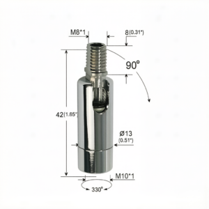 Raw Brass Universal Joint with Wing Nut Custom Color Plated for Commercial Lighting