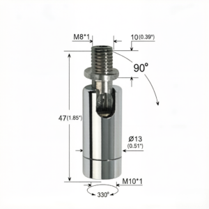 Commercial Lighting Raw Brass Universal Joint Custom Plated Finish With Wing Nut