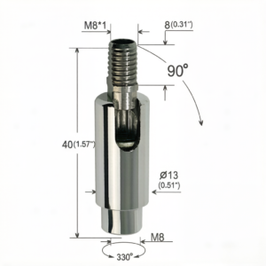 Custom Color Plated Raw Brass Universal Joint With Wing Nut Lighting Fixture Parts