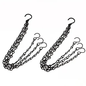 Balanced Three Leg Flower Pot Wire Suspension Kit, Lockable Adjustable Steel Cable Hanging Set for Round Square Ceramic Plastic Plant Pots