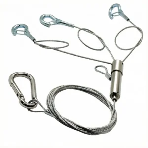 New Design Anti-Fall Three Foot Lighting Cable Hanging Kit, Rustproof Stainless Steel Gripper Suspension Hardware For Supermarket Warehouse LED Panel Installation
