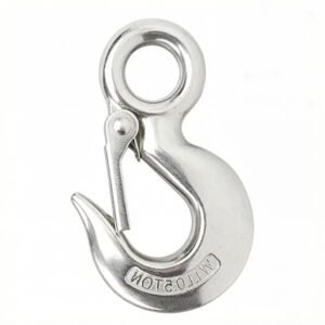 Heavy Duty 304 SS Universal Swivel Lifting Hook, American Type Rotatable Hoist Ring Grab Hook, Corrosion Resistant Large Eye Hook for Industrial Lifting & Cargo Handling