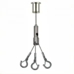 Decorative Silver Finish Ceiling Flower Basket Hanging Hardware, Customizable Drop Length Suspension Kit For Multi-Size Outdoor Courtyard Hanging Planter Baskets