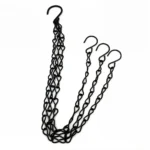 Electroplated Silver Steel Chain Plant Pot Hanging Set With Multi S Hooks, Tool-Free DIY Overhead Mount Suspension System For Patio, Sunroom & Commercial Greenery Display