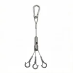 Rustproof Stainless Aircraft Wire Suspension Set, Multi-Split Adjustable Gripper Cable System For Various Ceramic, Plastic & Woven Flower Pot Ceiling Mount