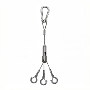 Rustproof Stainless Aircraft Wire Suspension Set, Multi-Split Adjustable Gripper Cable System For Various Ceramic, Plastic & Woven Flower Pot Ceiling Mount