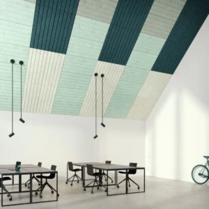 Eco-Friendly Wood Wool Fiber Ceiling Boards 1200x600mm Reverberation Control Interior Ceiling Tile