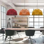 Bespoke & Standard Size 3D Perforated Suspended Acoustic Panels 100% Recyclable PET Open Plenum Compatible Ceiling Islands