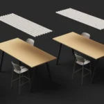 Zero VOC Recyclable 3D Wave Suspended Acoustic Ceiling Panels 2390×790mm Reduce Floor-Ceiling Slap Echo Interior Feature Panels