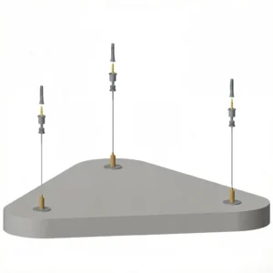 Fully Customizable Acoustic Ceiling Suspension System Heavy Duty Connect Absorber Anchor 304 Stainless Steel Aircraft Cable Adjustable Height Lock Gripper For Square Round Wavy Sound Cloud Panels