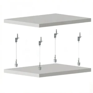 Quick Assemble Acoustic Suspension System Matching Connect Rigid Hanger & Absorber Anchors Modular Reusable Mount Fittings Labor-Saving Sound Panel Ceiling Installation Kit