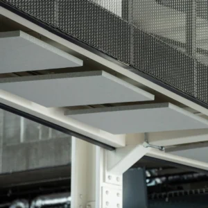 Lightweight Square Acoustic Ceiling Raft Fabric Covered Sound Dampener Commercial Interior Hardware
