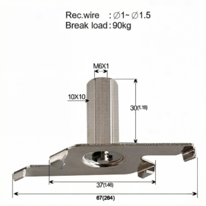 Heavy Duty Suspended Track Clamp Galvanized Steel T-Bar Clip No Drill Ceiling Track Light Hanging Hardware For Office Retail Gallery