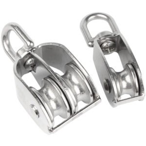 Marine Grade 304 Stainless Steel Pulley – Fixed Sheave Block & Tackle Cable Tensioner